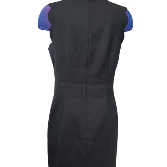 J. Crew Black Sheath Dress Scalloped Hems Size 8 Women's - Picture 5 of 9